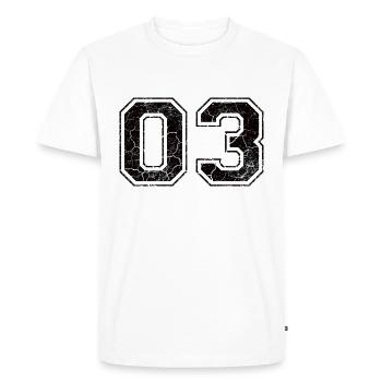 Paie 03 in Grunge Look - T-shirt Premium bio Homme - blanc - Devant - Nico (187cm)