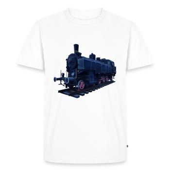 Locomotive à vapeur - T-shirt Premium bio Homme - blanc - Devant - Nico (187cm)