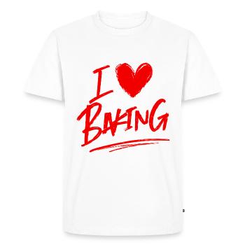 I love baking - Men's Premium Organic T-Shirt - white - Front - Nico (187cm)