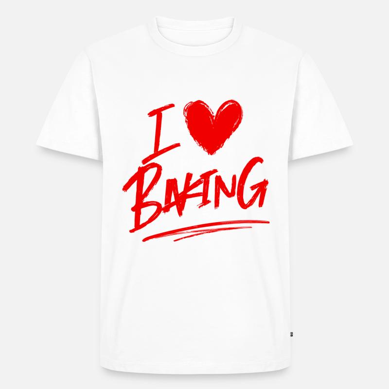Ich liebe Backen - Männer Premium Bio T-Shirt - Weiß