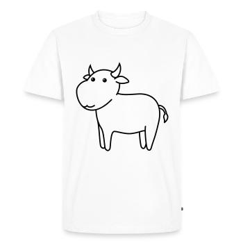 Taureau Comic Animal - T-shirt Premium bio Homme - blanc - Devant - Nico (187cm)