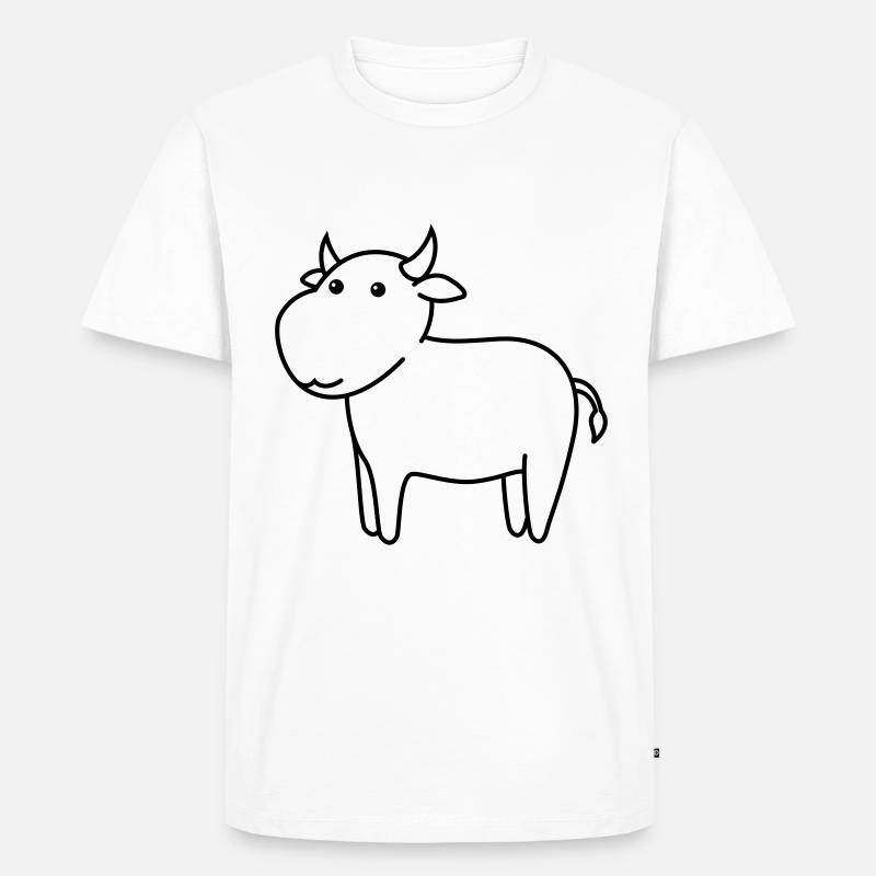 Stier Comic Tier - Männer Premium Bio T-Shirt - Weiß