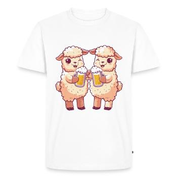 Alpaca Llama Beer Funny Booze - Men's Premium Organic T-Shirt - white - Front - Nico (187cm)
