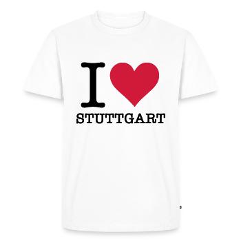 I Love Stuttgart - Men's Premium Organic T-Shirt - white - Front - Nico (187cm)