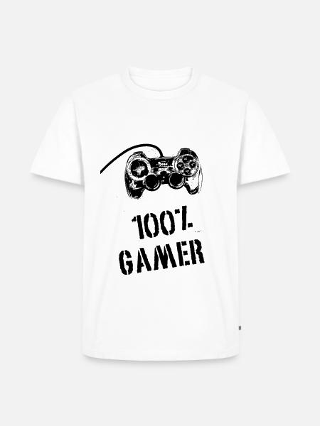 100% Gamer - Men's Premium Organic T-Shirt - white