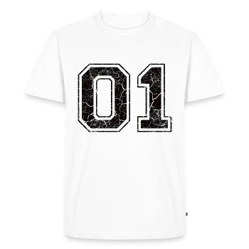 Paie 01 in Grunge Look - T-shirt Premium bio Homme - blanc - Devant - Nico (187cm)