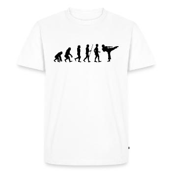 KARATE Evolution Arts Martiaux Kickboxing Bruce Lee - T-shirt Premium bio Homme - blanc - Devant - Nico (187cm)