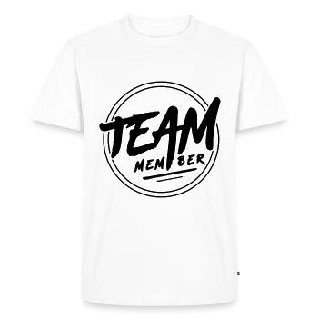 Team Member Emblem - Men's Premium Organic T-Shirt - white - Front - Nico (187cm)