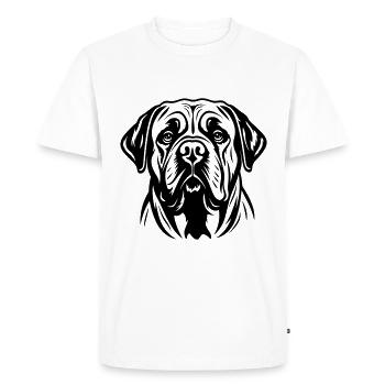 Tête de chien Mastiff - T-shirt Premium bio Homme - blanc - Devant - Nico (187cm)