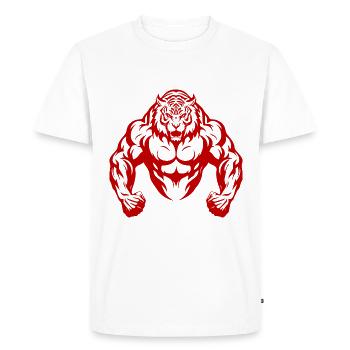 Muscles de musculation de tigre - T-shirt Premium bio Homme - blanc - Devant - Nico (187cm)
