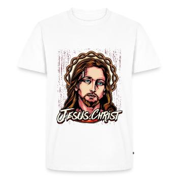 Jésus Christ - T-shirt Premium bio Homme - blanc - Devant - Nico (187cm)