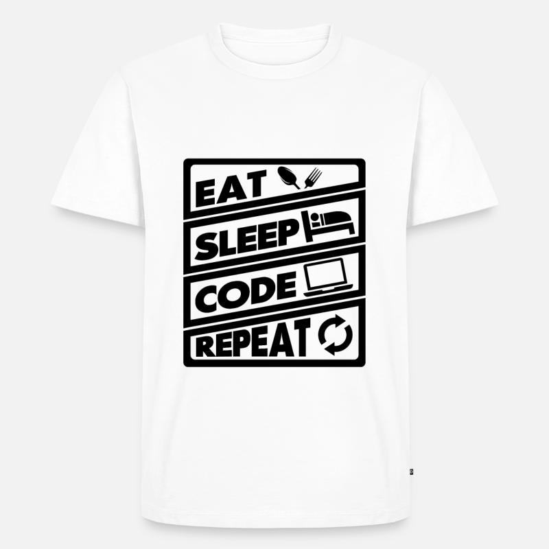 Eat Sleep Code Recurrence | encoder - Men's Premium Organic T-Shirt - white