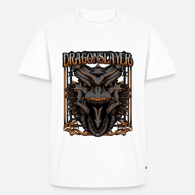 Drache - Männer Premium Bio T-Shirt - Weiß