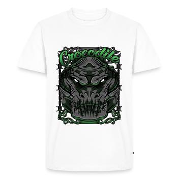 Crocodile Moderne - T-shirt Premium bio Homme - blanc - Devant - Nico (187cm)