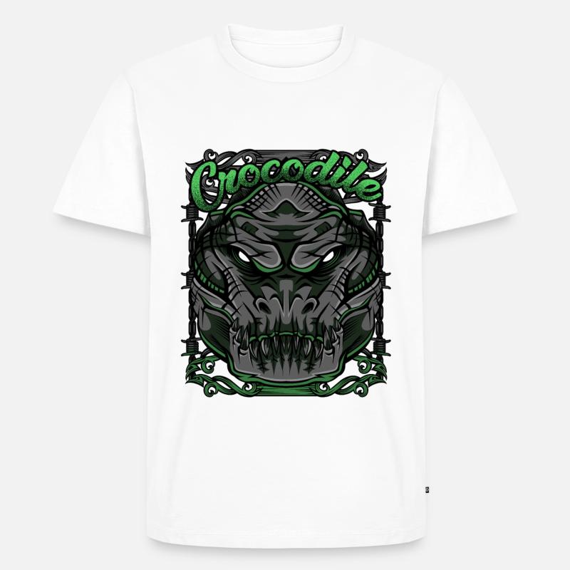 Krokodil Modern - Männer Premium Bio T-Shirt - Weiß