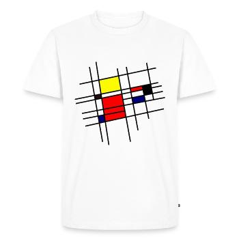 Mondrian inspiration - Men's Premium Organic T-Shirt - white - Front - Nico (187cm)