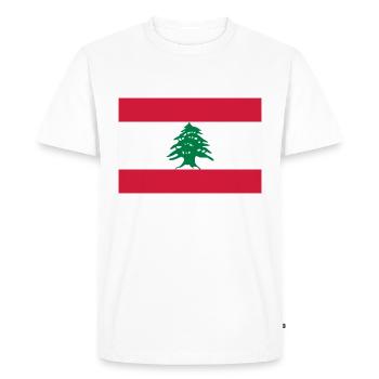 National Flag of Lebanon - Men's Premium Organic T-Shirt - white - Front - Nico (187cm)