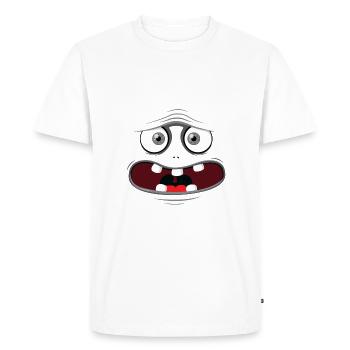 Monster Face - Gris - T-shirt Premium bio Homme - blanc - Devant - Nico (187cm)