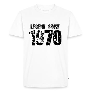 Légende depuis 1970 - T-shirt Premium bio Homme - blanc - Devant - Nico (187cm)