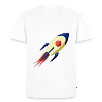 Retro rocket spaceship universe universe gift - Men's Premium Organic T-Shirt - white - Front - Nico (187cm)