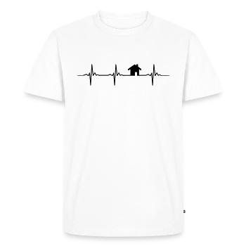 Cadeau de courtier architecte maison construction maison battement de coeur - T-shirt Premium bio Homme - blanc - Devant - Nico (187cm)