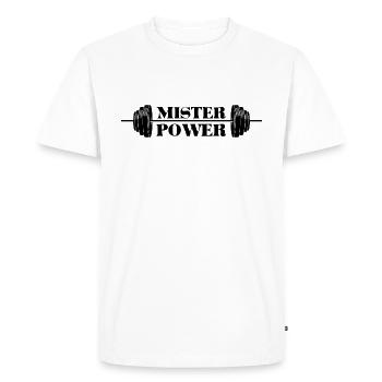 Sport de musculation Fitness - T-shirt Premium bio Homme - blanc - Devant - Nico (187cm)