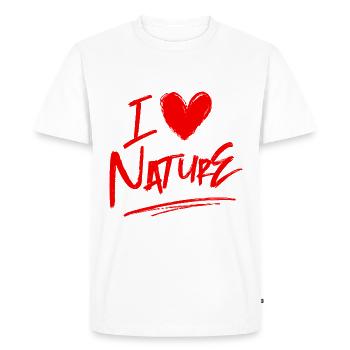 J’aime la nature - T-shirt Premium bio Homme - blanc - Devant - Nico (187cm)