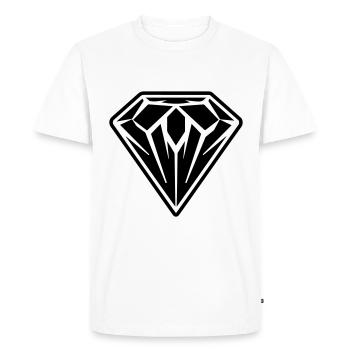 Diamond Symbol Logo - Men's Premium Organic T-Shirt - white - Front - Nico (187cm)