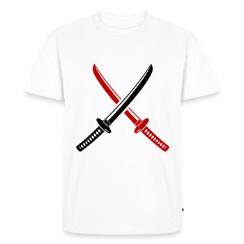 Symbole de l’épée de samouraï - T-shirt Premium bio Homme - blanc - Devant - Nico (187cm)