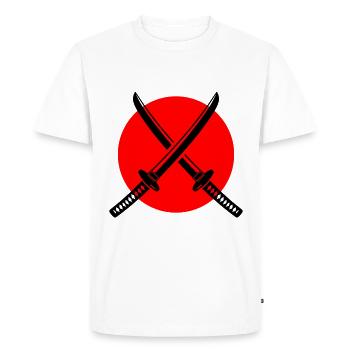 Symbole de l’épée de samouraï - T-shirt Premium bio Homme - blanc - Devant - Nico (187cm)