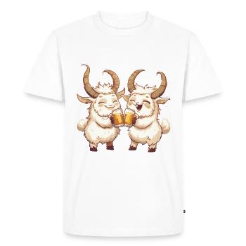 Chèvre de montagne Comic Beer Funny Booze - T-shirt Premium bio Homme - blanc - Devant - Nico (187cm)