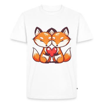 Fox Couple Love Couple In Love - Men's Premium Organic T-Shirt - white - Front - Nico (187cm)