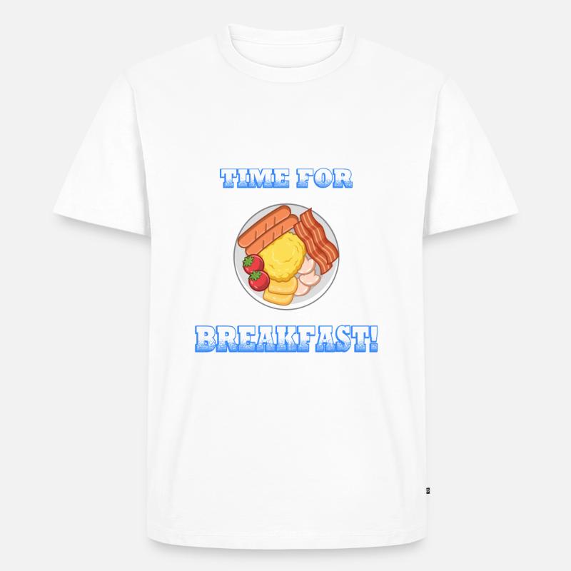 Time For Breakfast - Männer Premium Bio T-Shirt - Weiß