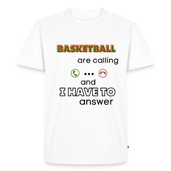 Gift basketball basketball funny sport passion - Men's Premium Organic T-Shirt - white - Front - Nico (187cm)