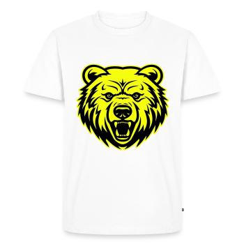 Bear Head Portrait Icon - Men's Premium Organic T-Shirt - white - Front - Nico (187cm)