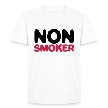 Je suis non fumeur! - T-shirt Premium bio Homme - blanc - Devant - Nico (187cm)