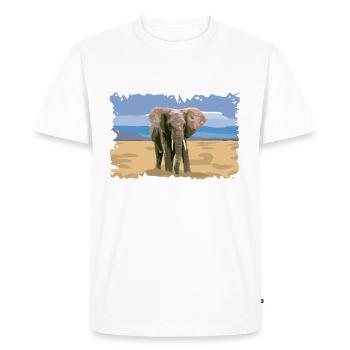 Petit éléphant d'afrique éléphanto savane ciel - T-shirt Premium bio Homme - blanc - Devant - Nico (187cm)