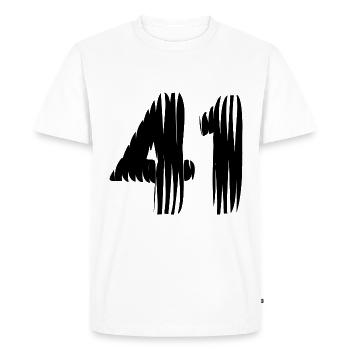 Maillot à 41 numéros - T-shirt Premium bio Homme - blanc - Devant - Nico (187cm)