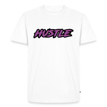 Hustle - Men's Premium Organic T-Shirt - white - Front - Nico (187cm)