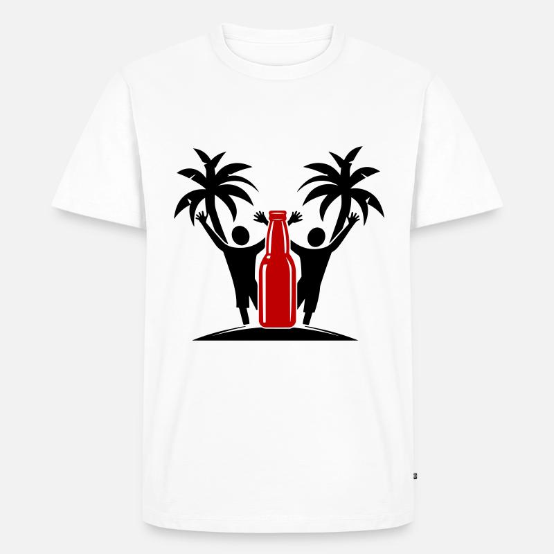 Drinking Beach Party - Männer Premium Bio T-Shirt - Weiß