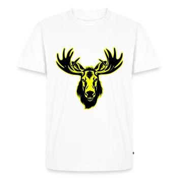 Moose Head Portrait Icon - Men's Premium Organic T-Shirt - white - Front - Nico (187cm)