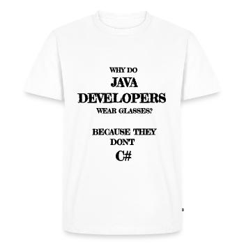 java developers joke Java Developer - T-shirt Premium bio Homme - blanc - Devant - Nico (187cm)