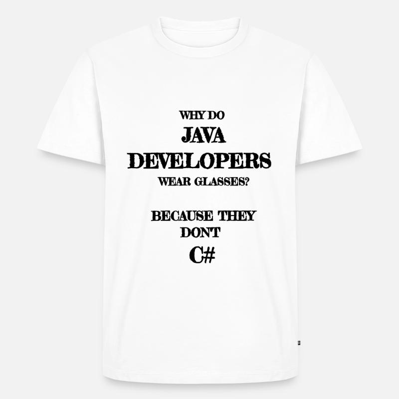 java developers joke Java Developer - T-shirt Premium bio Homme - blanc