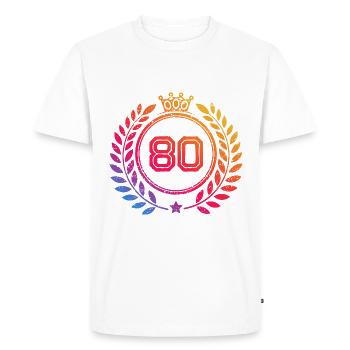 80 Number wreath - Men's Premium Organic T-Shirt - white - Front - Nico (187cm)
