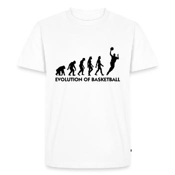 L évolution de Basket-ball - T-shirt Premium bio Homme - blanc - Devant - Nico (187cm)