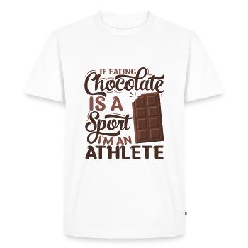 Chocolate Chocolate Bar Athlete Sports Gift - Men's Premium Organic T-Shirt - white - Front - Nico (187cm)