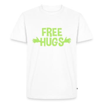 Free Hugs - Men's Premium Organic T-Shirt - white - Front - Nico (187cm)