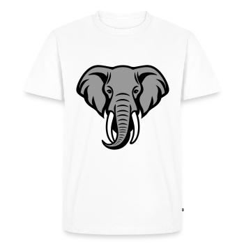 Elephant Head - Men's Premium Organic T-Shirt - white - Front - Nico (187cm)