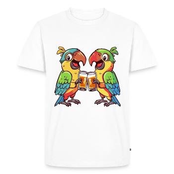 Papagai Comic Bière Drôle Alcool - T-shirt Premium bio Homme - blanc - Devant - Nico (187cm)