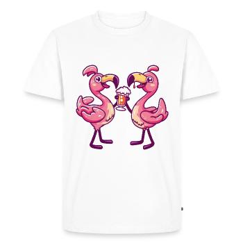 Flamingo Comic Bière Party Boisson - T-shirt Premium bio Homme - blanc - Devant - Nico (187cm)